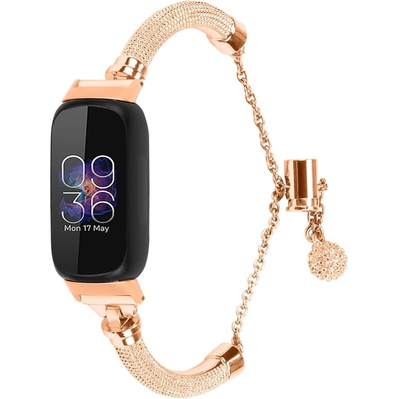 REQO Watch Band Compatible with Fitbit Inspire 2/ Inspire HR/Inspire/Ace 2/ACE 3 Smart watch-Metal Strap Jewelry Bangle Wrist Strap Bracelet Accessories
