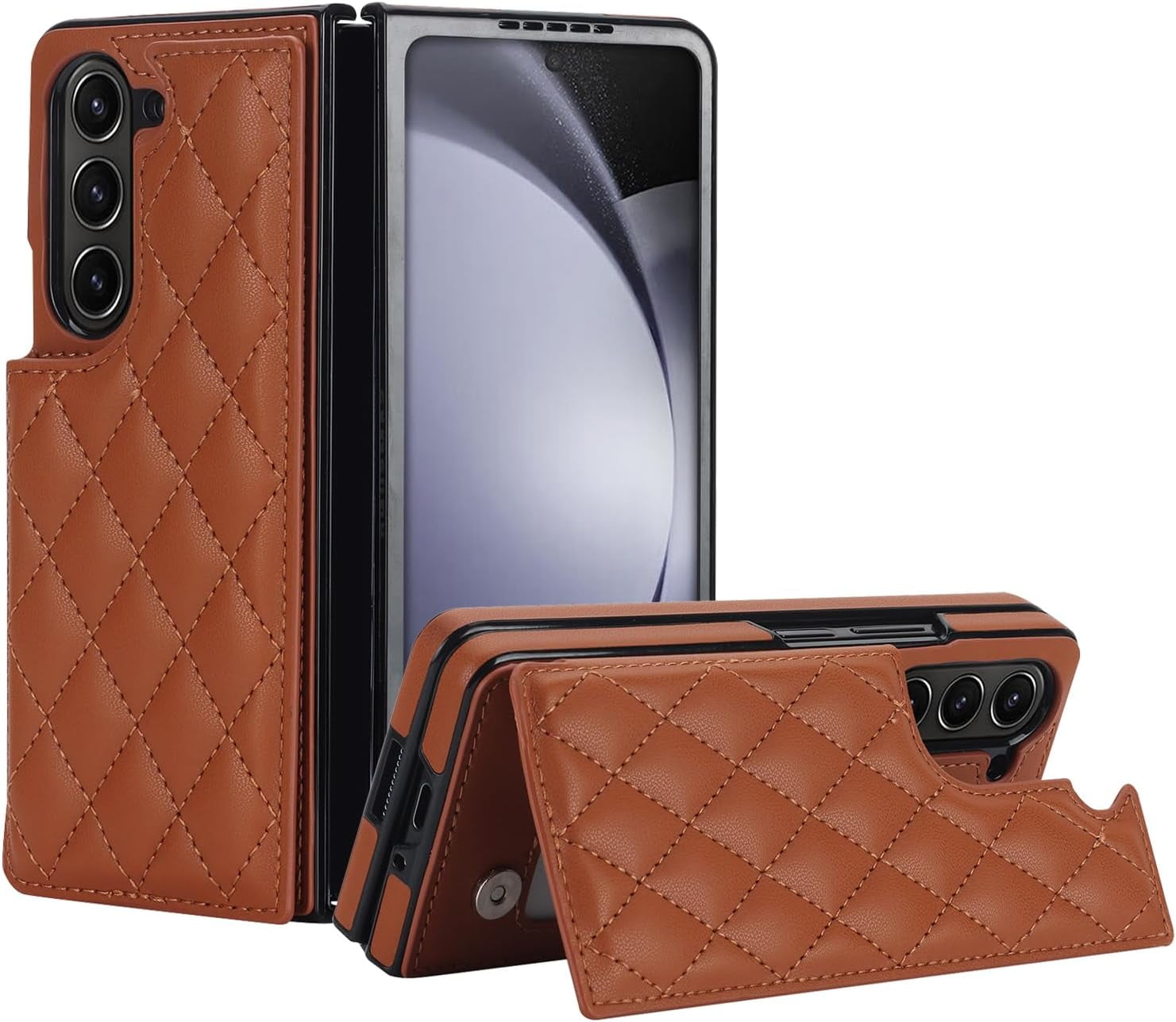 ️　Samsung Galaxy Z Fold 6用ケース　マグネットスタンド Galaxy Z Fold 6 ケース 耐衝撃 カバー ス折りたたみ型 メッキ クリア 透明 プラスチック Samsung サムスン ギャラクシー Z  フォールド6 保護ケース