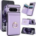 thumbnail image 1 of REQO for Google Pixel 8 Pro Wallet Case, Leather Case with Credit Card Holder and 360° Rotation Ring Stand, RFID Block Flip Leather Shockproof Cover, 1 of 7