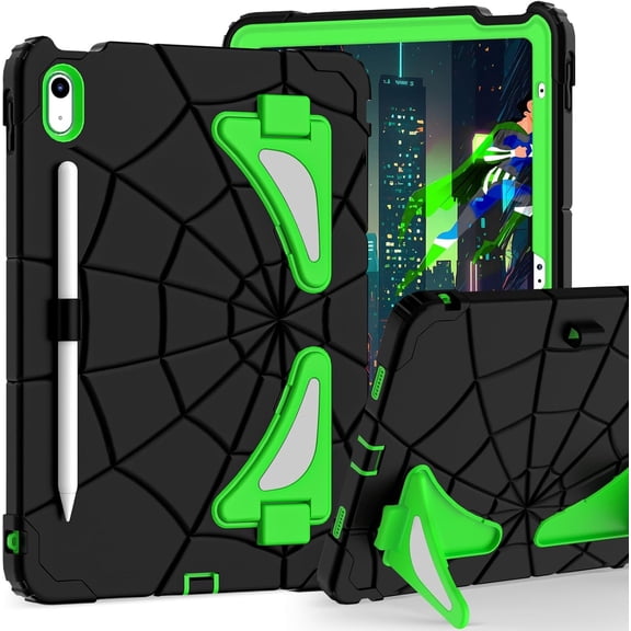 REQO for iPad A19 12th/A16 11th（2026/2025） Case Rugged Tablet Case with Adjustable Kickstand, Shockproof Hard PC+Silicon Cover, Pencil Slot,Child-Friendly Design for Learning & Adult Work Use