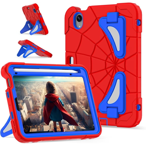 REQO for iPad Mini 7th 2024 (A17 Pro) / Mini 6th Gen 8.3" Case,Heavy Duty Shockproof Rugged Hybrid With Pencil Holder Stand Military Grade PC Silicone for  iPad Mini 7/6