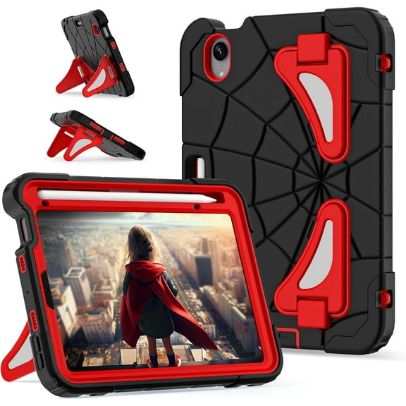 REQO for iPad Mini 7th 2024 (A17 Pro) / Mini 6th Gen 8.3" Case,Heavy Duty Shockproof Rugged Hybrid With Pencil Holder Stand Military Grade PC Silicone for  iPad Mini 7/6