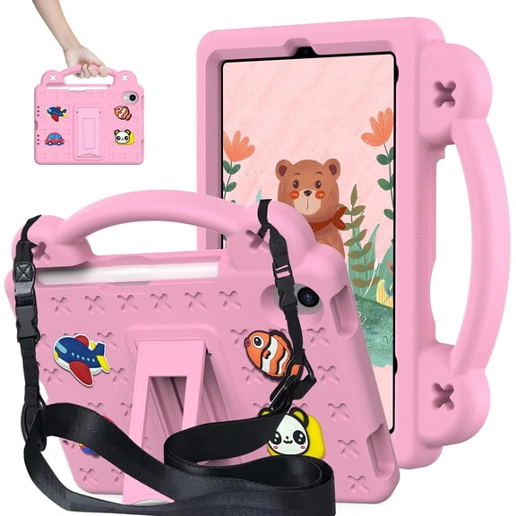 REQO for iPad mini A17 Pro Case 2024/iPad Mini 6 Kids Case 2021,EVA Shockproof Cover for iPad mini 7th/6th Generation 8.3-inch, with Stand Handle Strap