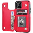 thumbnail image 1 of REQO iPhone 11 Pro Wallet Case with Card Holder,REQO PU Leather Kickstand Card Slots Case,Double Magnetic Clasp and Durable Shockproof Cover for iPhone 11 Pro 5.8 Inch(Red), 1 of 7