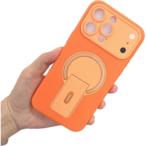 REQO for iPhone 17/16/15 Pro Max Case with Invisible Stand, [Compatible with MagSafe] Shockproof Protective Phone Cover, Foldable Kickstand (iPhone 17 Pro Max)