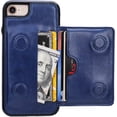 thumbnail image 1 of REQO iPhone 7 Wallet Case iPhone 8 iPhone SE 2020 Wallet Case with Credit Card Holder, Premium Leather Kickstand Durable Shockproof Protective Cover for iPhone 7/8/SE 4.7 Inch(Blue), 1 of 7