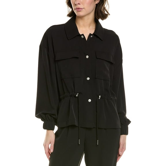 REQUIREMENTS womens  Drapey Crepe Jacket, m, Black