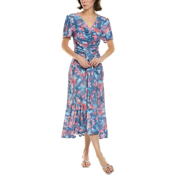 REQUIREMENTS womens  Jersey Crepe Maxi Dress, m, Blue