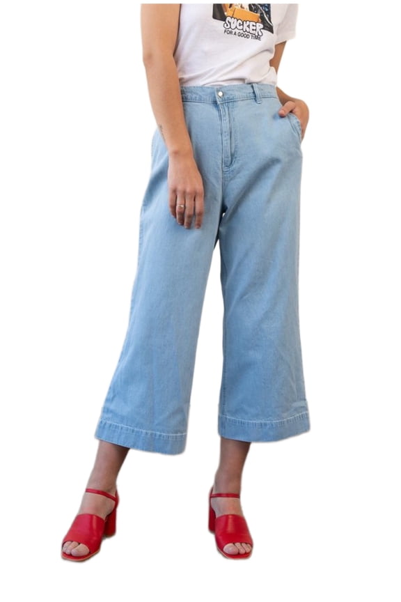 Women's Insider Crop Wide Barrier Jeans, Blue, 34