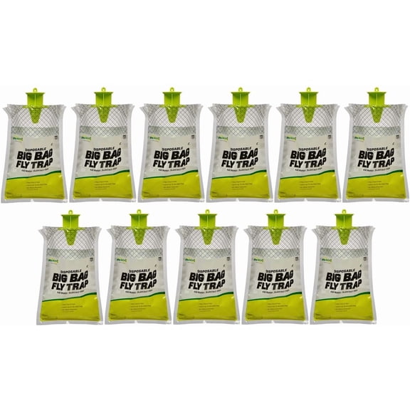 RESCUE! Big Bag Fly Trap Disposable Outdoor Hanging Trap - Large Capacity - 11 Pack