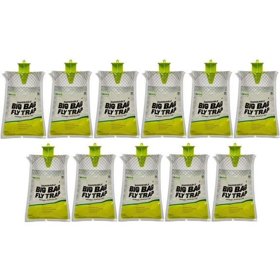 RESCUE! Big Bag Fly Trap Large Capacity Disposable Outdoor Hanging Fly Trap - 11 Traps