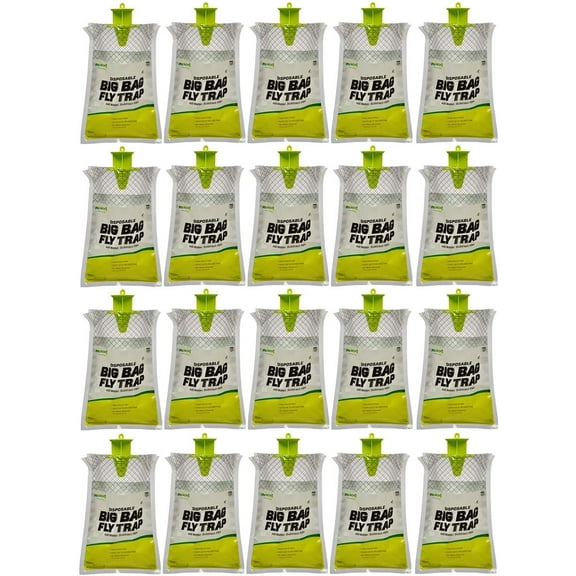 RESCUE! Big Bag Fly Trap Outdoor Disposable Hanging Flytrap - Large Capacity - 20 Traps