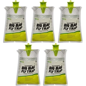 RESCUE! Big Bag Fly Trap Outdoor Hanging Disposable Trap - Large Capacity - 5 Pack