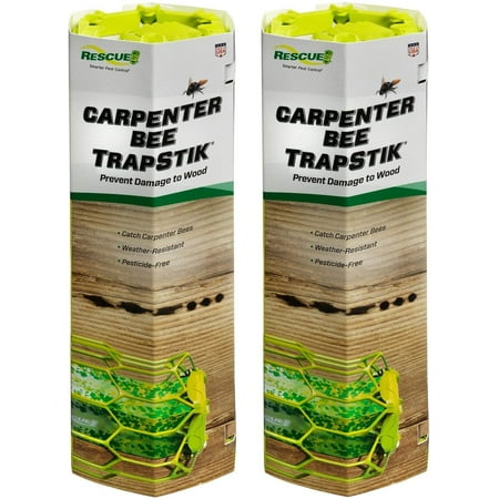 RESCUE! Carpenter Bee TrapStik Also Works on Wasps, Mud Daubers - 2 Traps — Residential Use, Standard Application