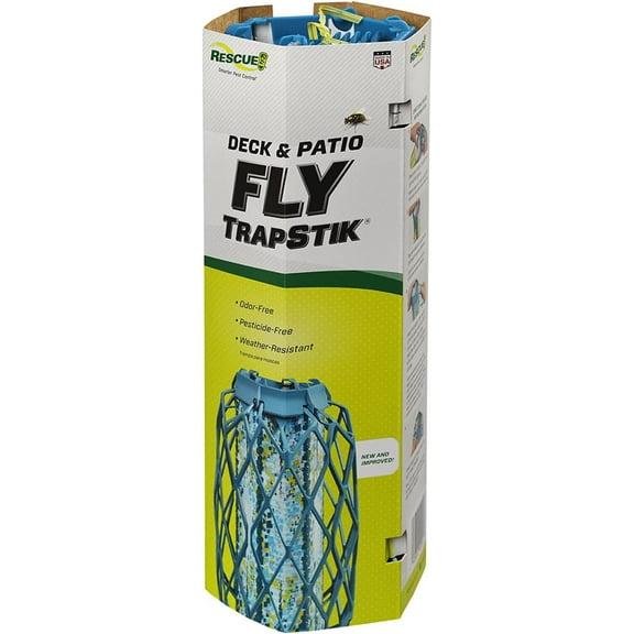 RESCUE! Deck  Patio Fly Trapstik Outdoor Hanging Fly Trap