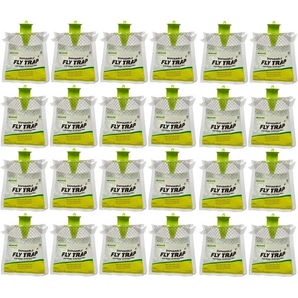 RESCUE! Disposable Fly Trap Outdoor Catches 20,000 Flies No Poison 24 Traps