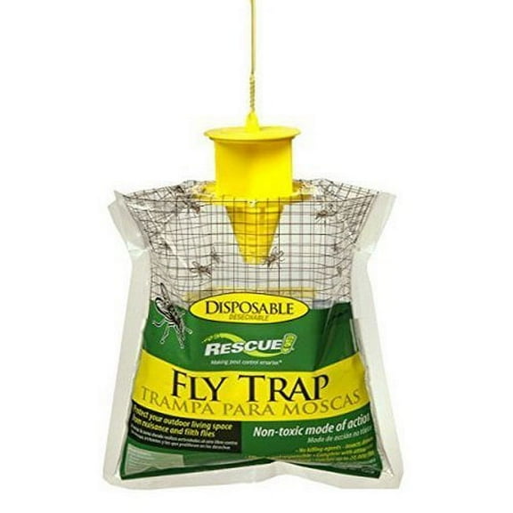 RESCUE! FTD Disposable Fly Trap - Non-Toxic Outdoor Trap - 12 Pack