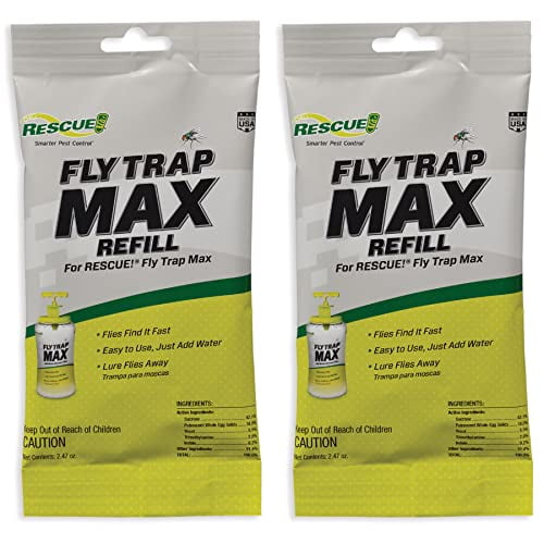 RESCUE! Fly Trap Max Refill Large Reusable Outdoor Fly Trap (Refill Only) - 2 Pack
