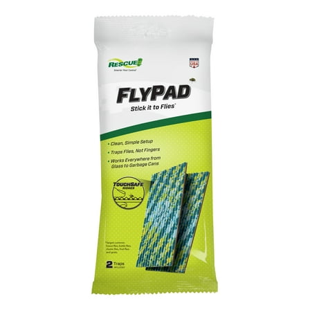 RESCUE! FlyPad Stick Fly Traps for Indoor & Outdoor Use, 1 Pack (2 Traps)