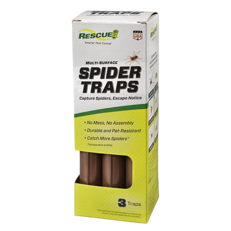 RESCUE! Indoor Outdoor Spider Trap, 3 Pack