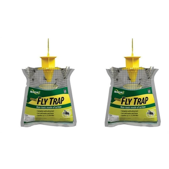 RESCUE! Disposable Fly Trap Non-Toxic - Outdoor Trap - 2 Pack