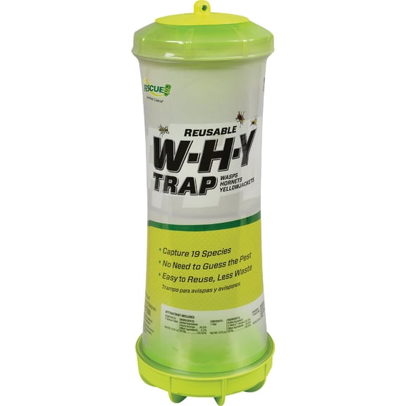 RESCUE! Wasp, Hornet and Yellowjacket Trap - Non-Toxic, Reusable, Waterproof - Outdoor Use