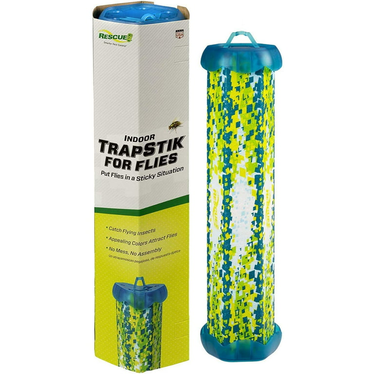  RESCUE! Non-Toxic TrapStik for Flies – Indoor Hanging Fly Trap  - 4 Pack : Patio, Lawn & Garden