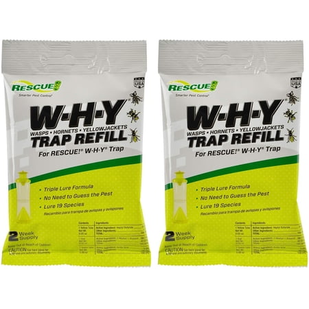 RESCUE! Non-Toxic Wasp, Hornet, Yellowjacket Trap (WHY Trap) Attractant Refill - 2 Week Refill - 2 Pack