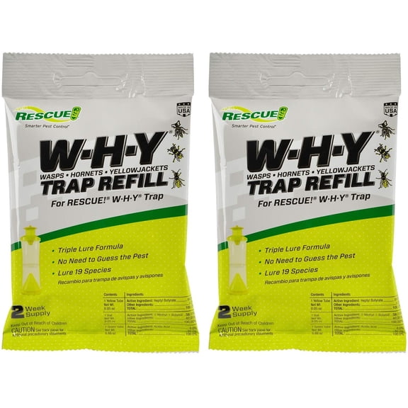 RESCUE! Non-Toxic Wasp, Hornet, Yellowjacket Trap (WHY Trap) Attractant Refill - 2 Week Refill - 2 Pack