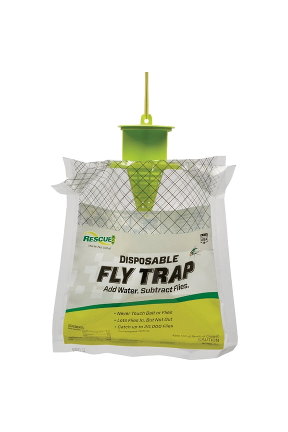 International Rescue Outdoor Disposable Hanging Fly Trap - Outdoor Use - 5 Traps Residential Use, Standard Application
