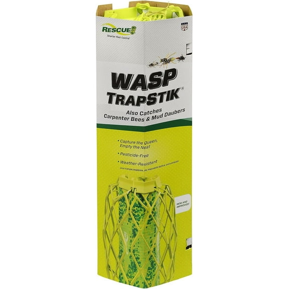 RESCUE! Outdoor Hanging TrapStik for Wasps, Mud Daubers, and Carpenter Bees Insect Trap, 1 Pack