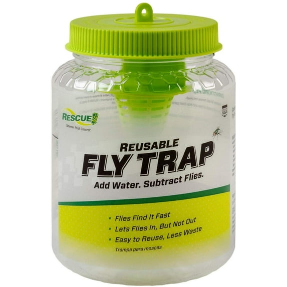 RESCUE! Outdoor Reusable Fly Trap - Trap for Flies - Single Piece, 1 oz