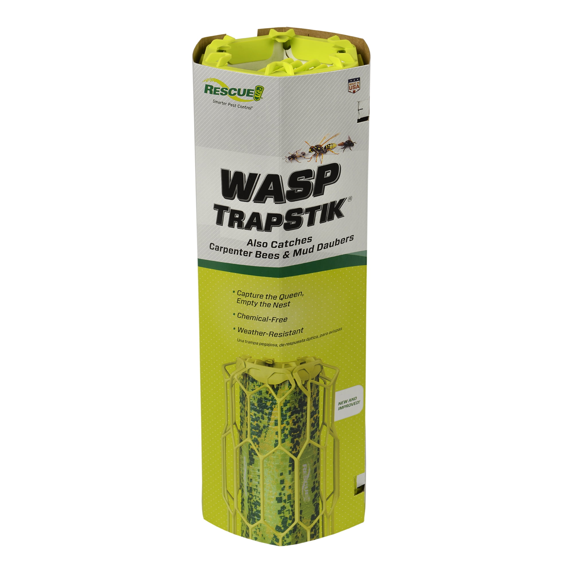 RESCUE! Outdoor Trapstik Wasp Trap, Sticky Insect Glue Trap, 1 Trap ...