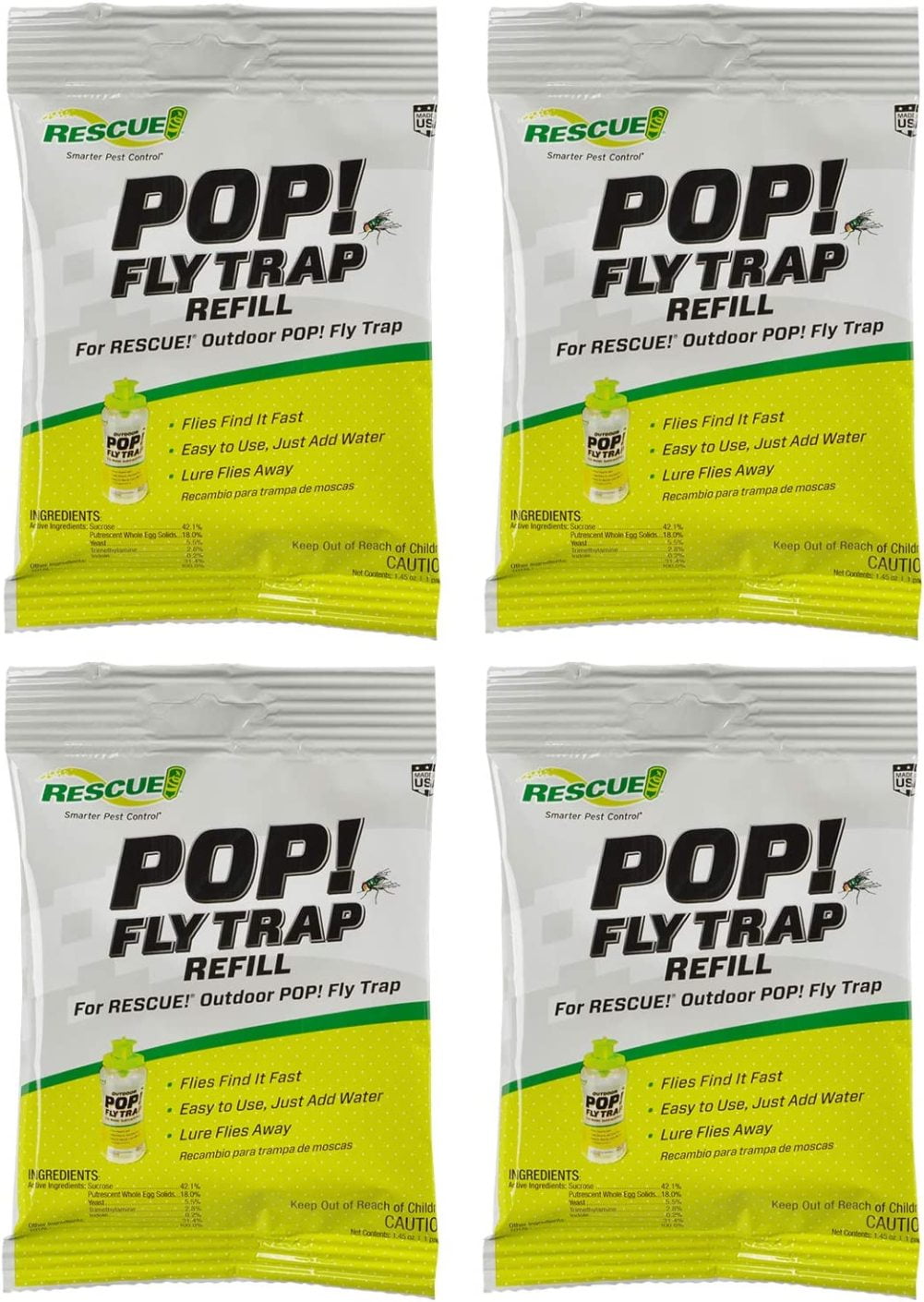 RESCUE POP Fly Trap Bait Refill Outdoor Use 4 Pack Walmart