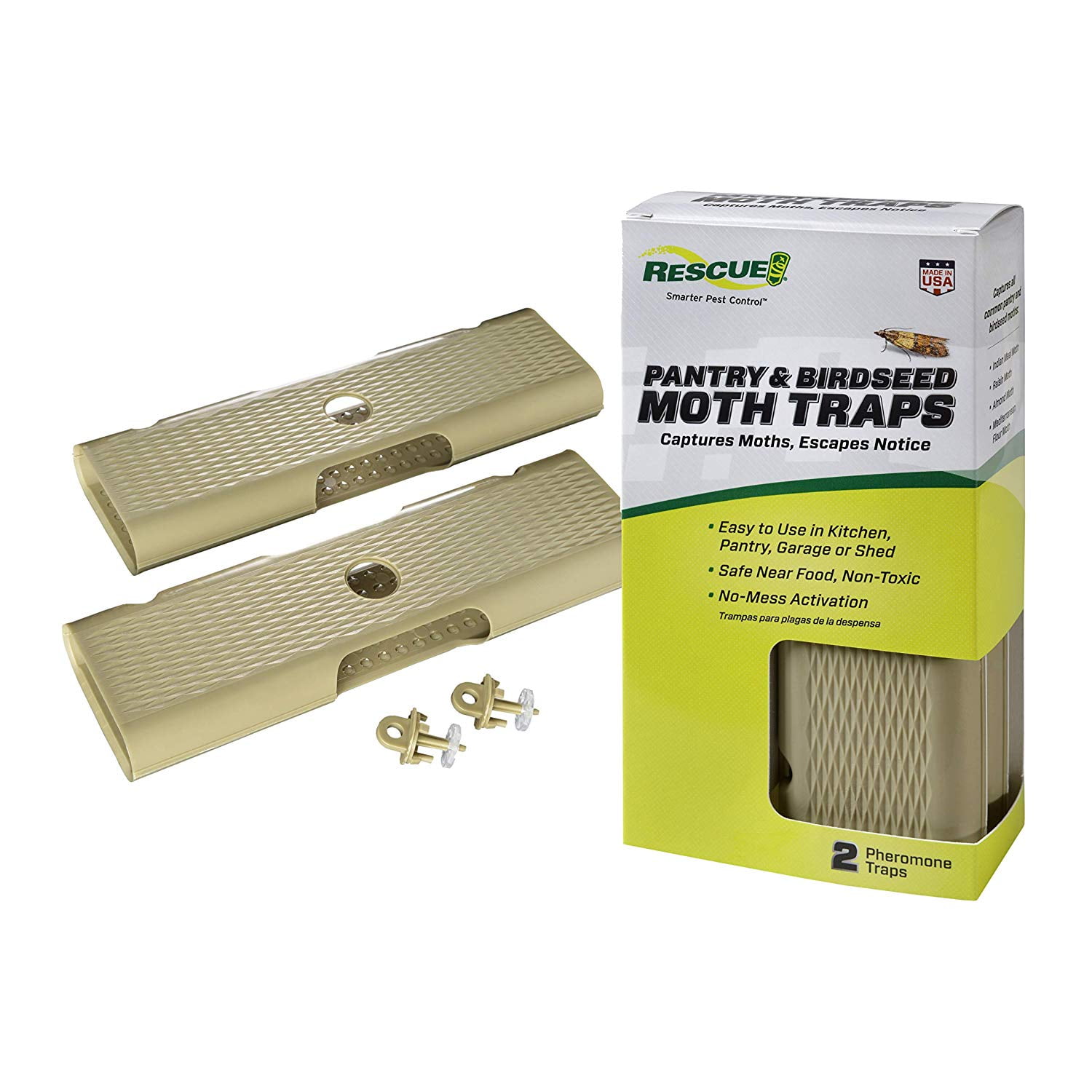 MaxGuard Pantry Moth Traps (24 Pack) with Extra Strength Pheromones |  Non-Toxic Sticky Glue Trap for Food and Cupboard Moths in Your Kitchen |  Trap