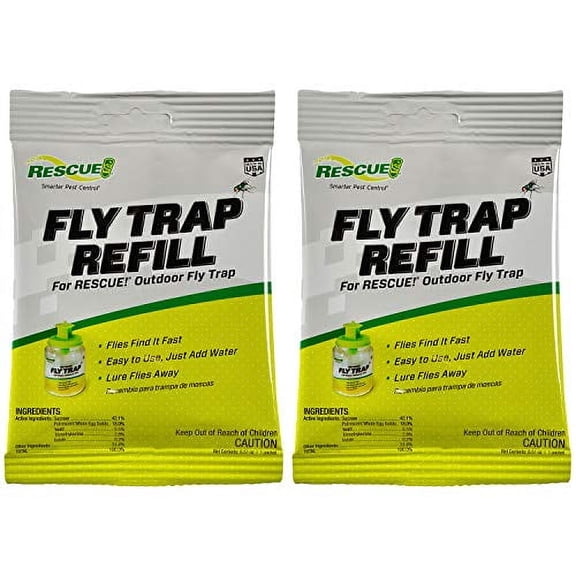 RESCUE! Reusable Fly Trap Bait Refill Outdoor Use - 2 Pack