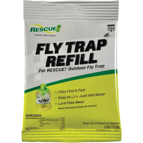 RESCUE! Reusable Fly Trap Refill  Outdoor Use - 4 Pack