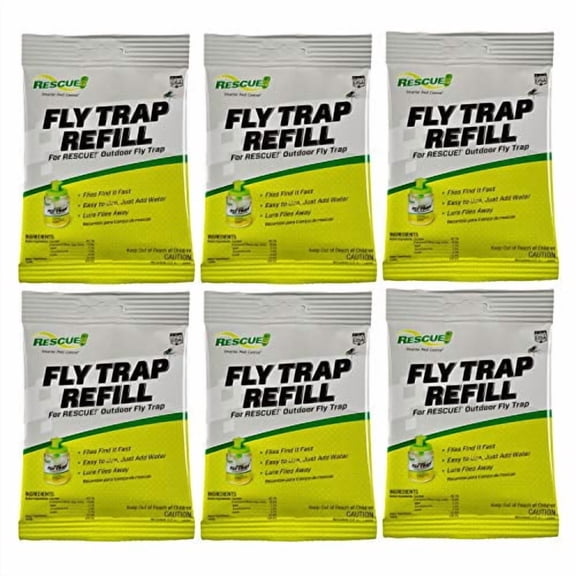 RESCUE! Reusable Fly Trap Refill Outdoor Use - 6 Pack