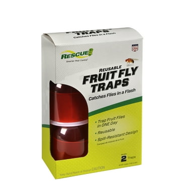 RESCUE! Reusable Indoor Fruit Fly Trap, 2 Pack Liquid