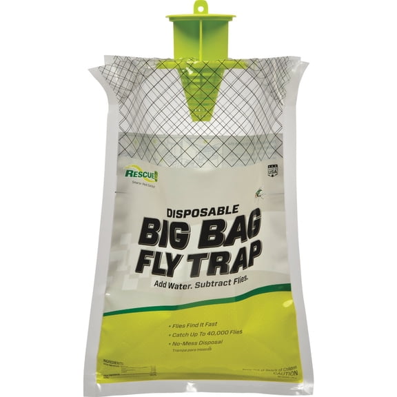 Rescue Big Bag Disposable Fly Trap BFTD-DB12 - Outdoor Non-Toxic - 2 Pack