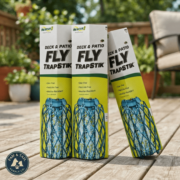 RESCUE! TrapStik Sticky Fly Trap with Bird Guard Non-Toxic Odor-Free 3-Pack