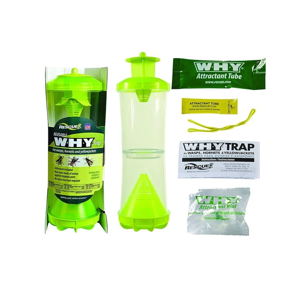 RESCUE! Wasp, Hornet and Yellowjacket Trap - Non-Toxic, Reusable, Waterproof - Outdoor Use