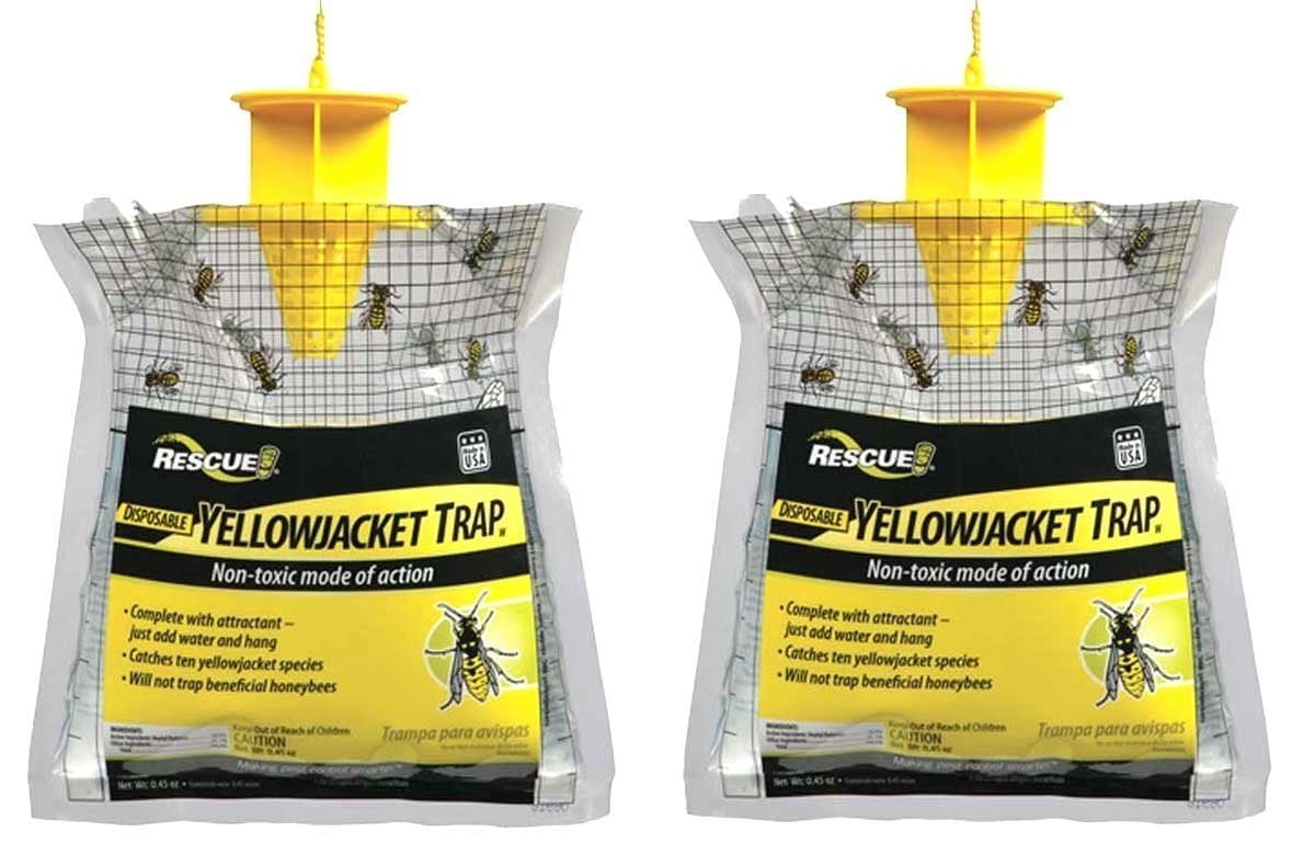 RESCUE! Disposable Yellow Jacket Trap, 2 Pack, Eastern of The Rockies, Durable Plastic, Long