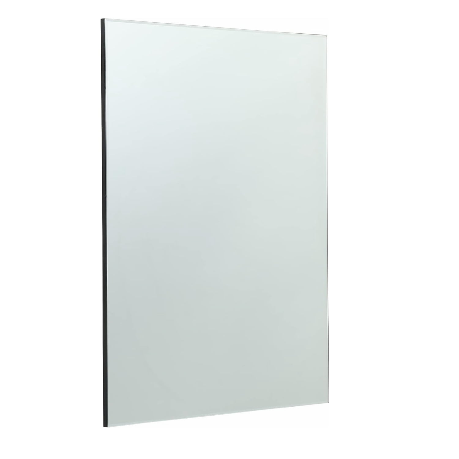 RESHABLE 33" x 27" Wall Mounted Mirror for Salon Barber Station, Rectangle Streamlined Bathroom Mirror, Black