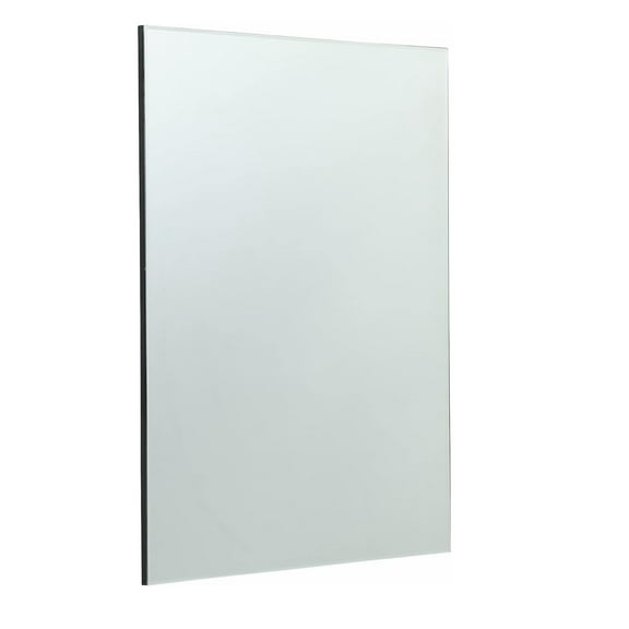 RESHABLE 33" x 27" Wall Mounted Mirror for Salon Barber Station, Rectangle Streamlined Bathroom Mirror, Black