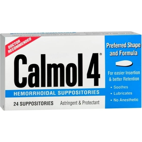 RESICAL INC Calmol 4 Hemorrhoidal Suppositories (2 Pack (24 Count))