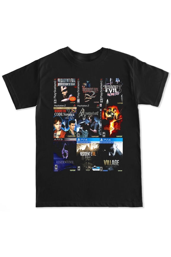 RESIDENTS OF EVIL VIDEO GAMES GAMER RETRO PS ZOMBIE CLASSIC MEME MENS T SHIRT