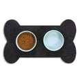 thumbnail image 1 of RESILIA Bone Shaped Dog Food Bowl Placemat - Non-Slip Design, Machine Washable, Puppy Feeding Pad, Protects Floors from Water Spills, Novelty Pet Accessories, 29.5 Inches X 18 Inches, Gray, 1 of 9