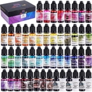 LETS RESIN 48 colors Concentrated Alcohol Ink Set for Epoxy Resin, Alcohol Paint Dye for Resin Art, Tumblers, Epoxy Resin Each 0.35oz