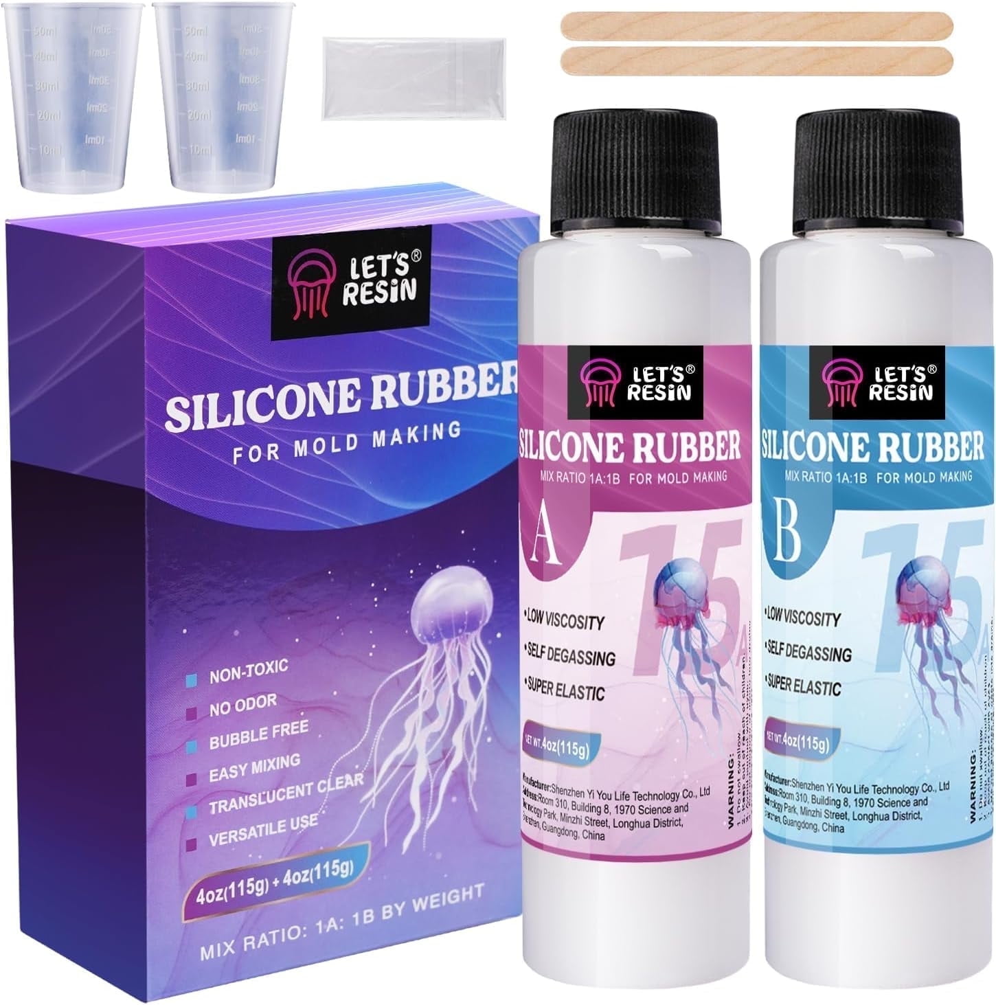 LET'S RESIN Coaster Kit, DIY Epoxy Resin Kit with Molds, 16oz Resin Art Kit Starter Kit for Beginners, Include Epoxy Resin, Coaster Molds and Mica Powder, Ideal Resin Craft Gift Set,